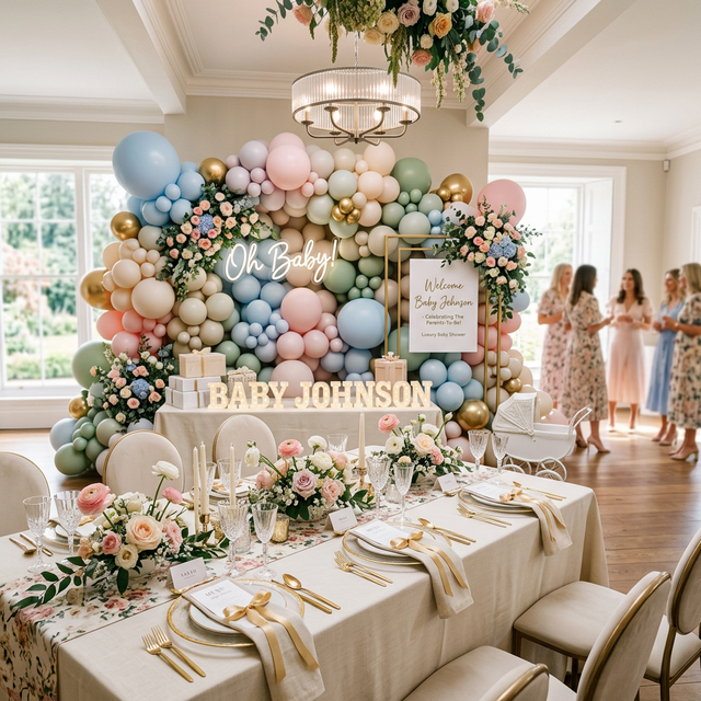 Beautiful luxury baby shower decoration setup