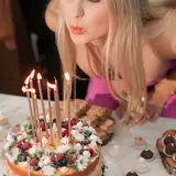 Blowing out birthday candles